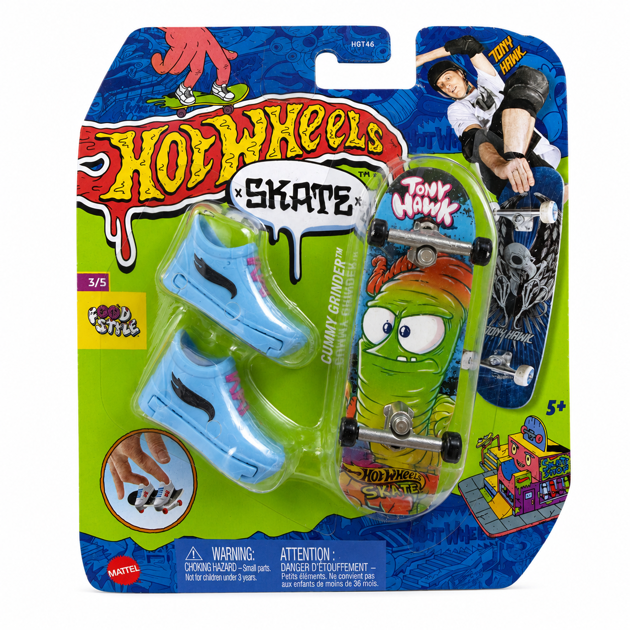 Hot Wheels Stake Tony Hawk “Gummy Grinder” Fingerboard & Shoes - 3/5
