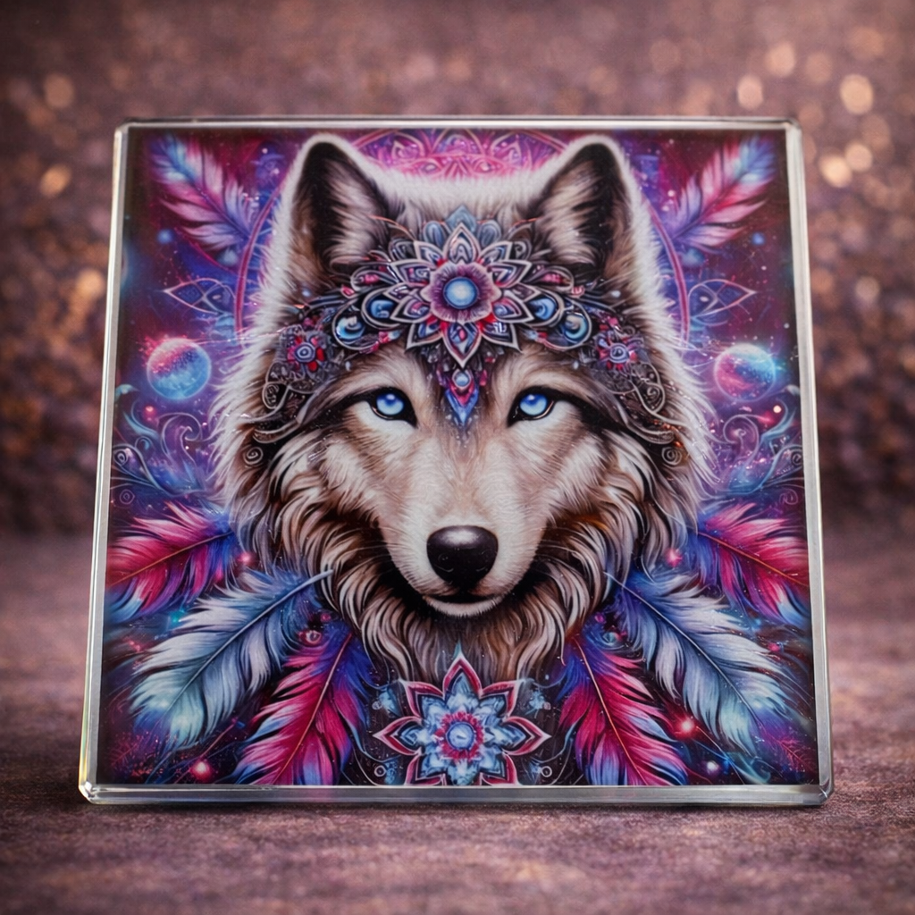 Wolf Glass Coaster