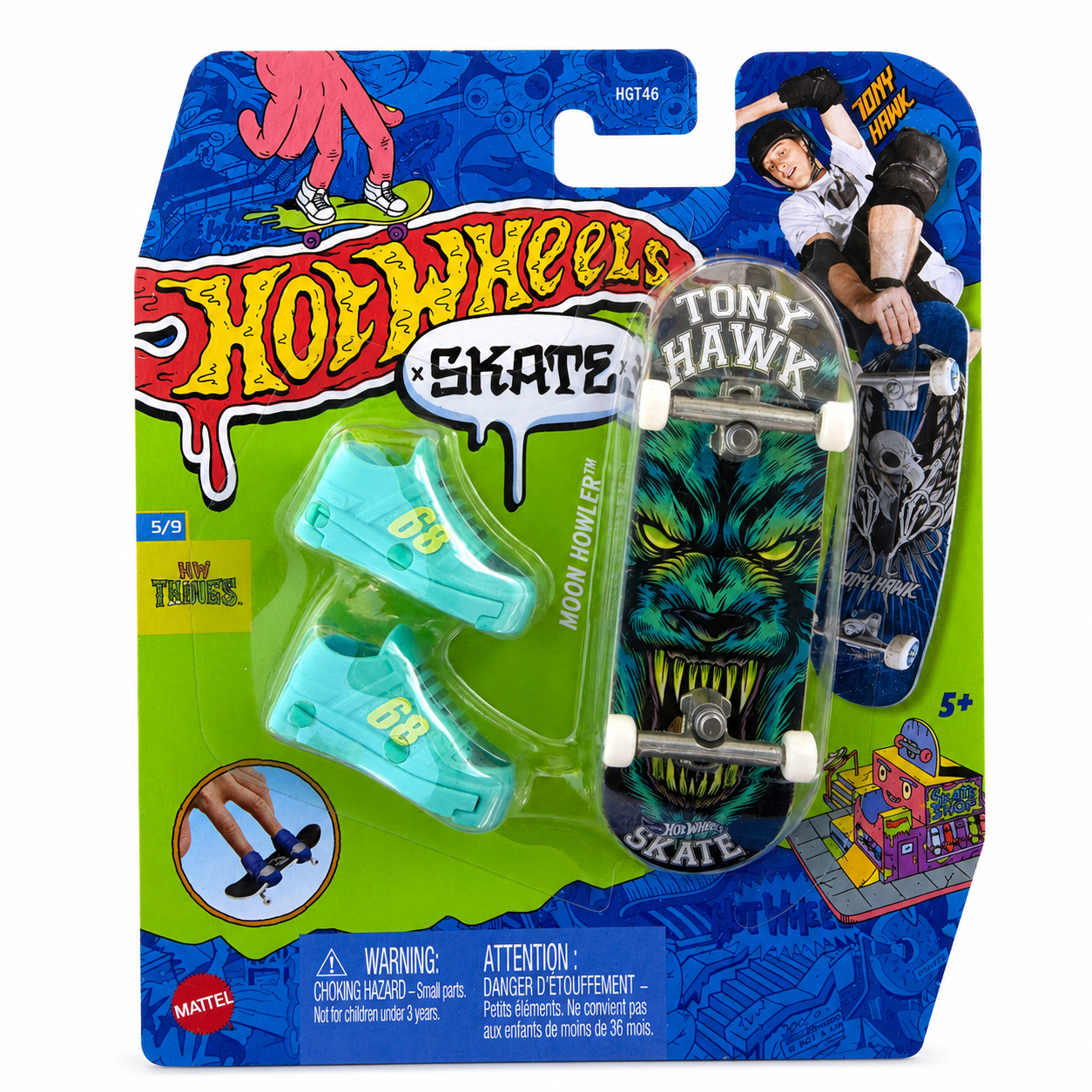 Hot Wheels Stake Tony Hawk “Moon Howler” Fingerboard & Shoes - 5/9