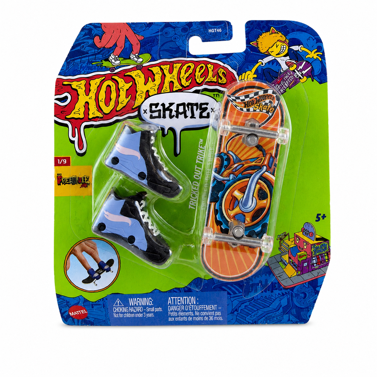 Hot Wheels Skate “Tricked Out Trike” Fingerboard & Shoes - 1/9