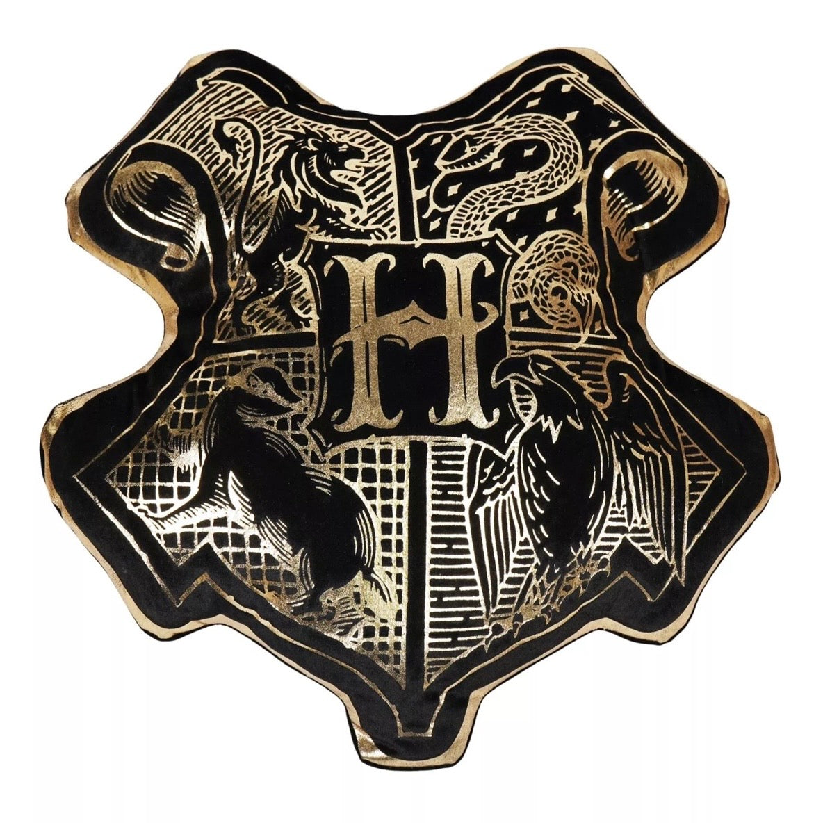 Harry Potter Velvet Cushion - Hogwarts Crest