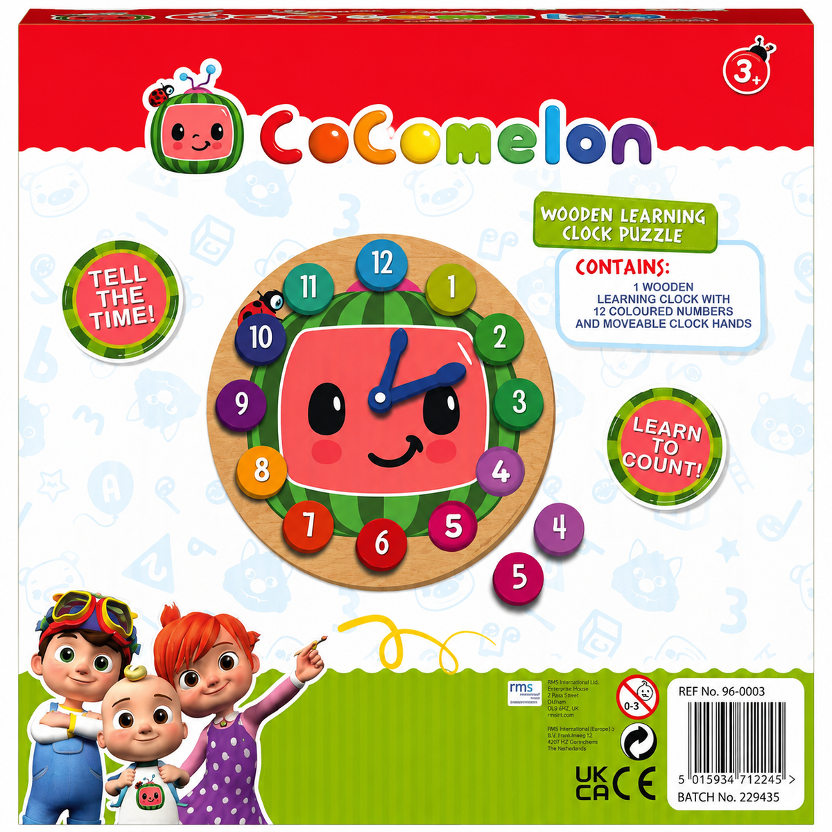 Cocomelon Wooden Learning Clock