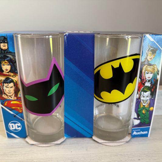 Dc Catwoman & Batman Drinking Glasses