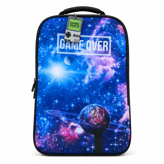 Game Over Galaxy Backpack - Space Gaming Design