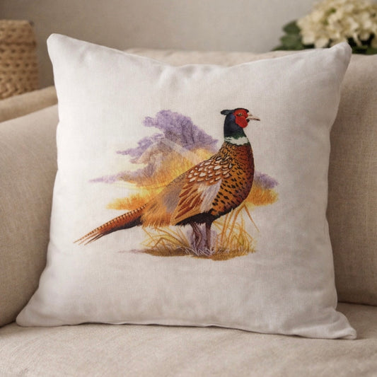 Pheasant Cushion – Rustic Country Home Décor & Farmhouse Gift Pillow