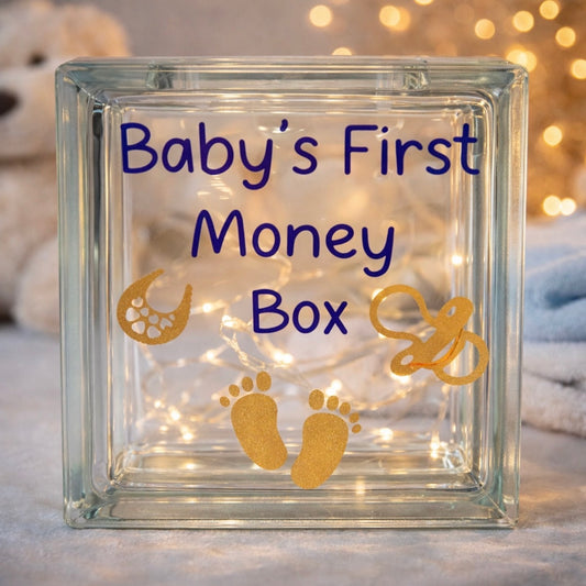 Baby’s First Money Box Glass Block