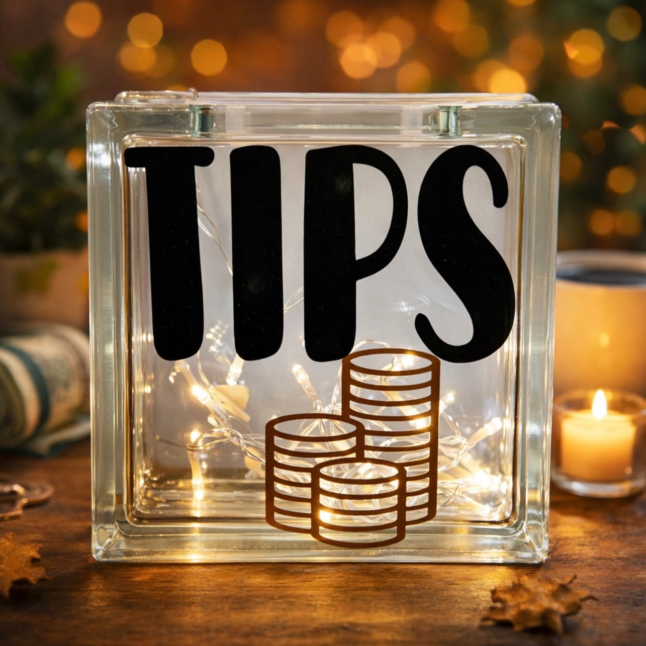 Tips Glass Block Money Box