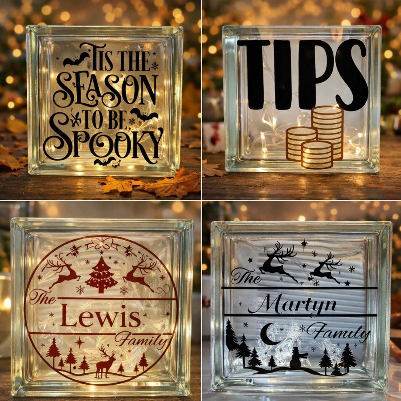 Personalised Light Glass Block