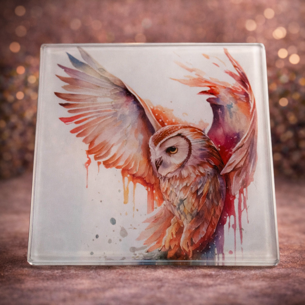 Owl Glass Coaster