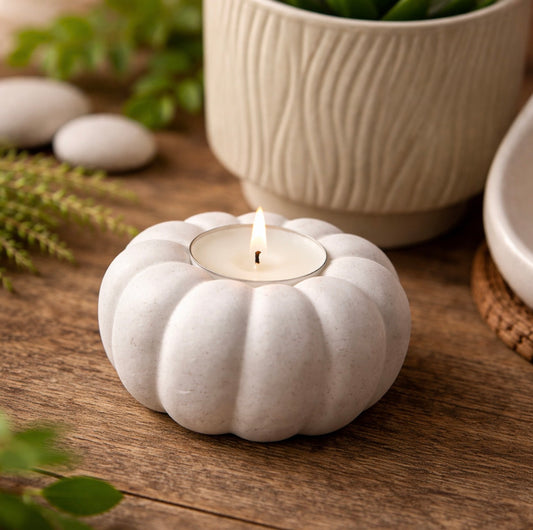 Stoneware Pumpkin Tealight Holder