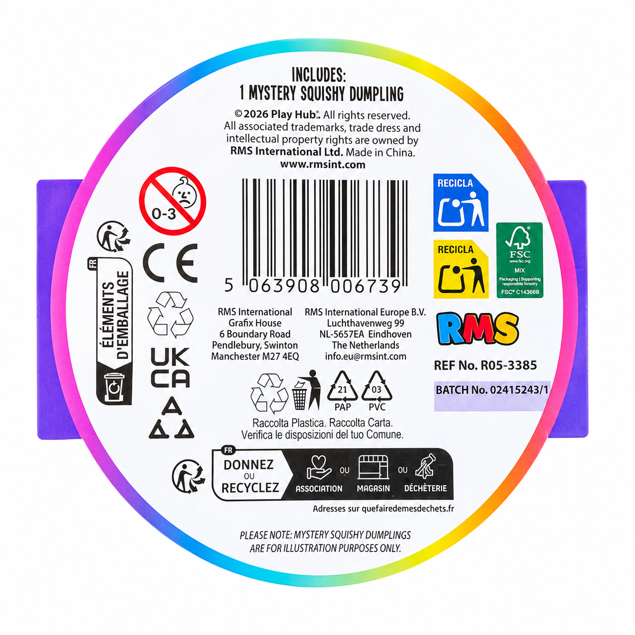 RMS Play Hub Squishy Dumpling Rare Rainbow To Find